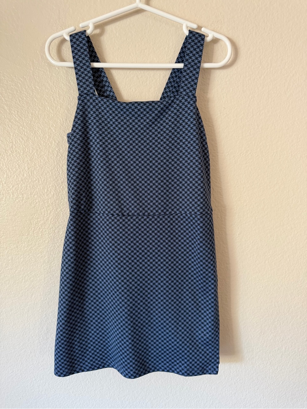 all in motion Navy Blue Houndstooth Pinafore Dress